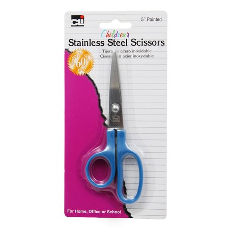 Charles Leonard Children's 5in Scissors, Pointed Tip, Assorted Colors, 24PK 80505